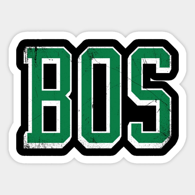 BOSton retro - Black/Green Sticker by KFig21